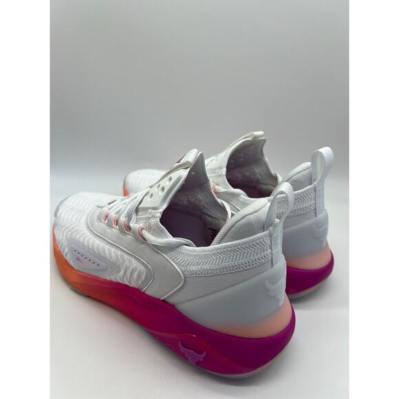Under Armour Project Rock 7 White Vivid Magenta 30227600-101 Men's Size 10 - Picture 9 of 12